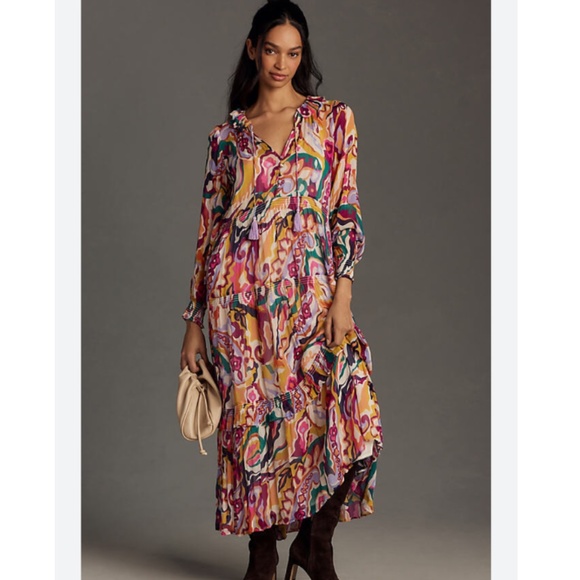 Anthropologie Multicolor Long Sleeve Dress - Picture 1 of 9
